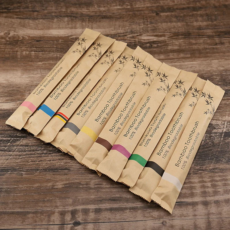 Bamboo Toothbrush - 5/15 шт. Наборы цветных зубных щеток