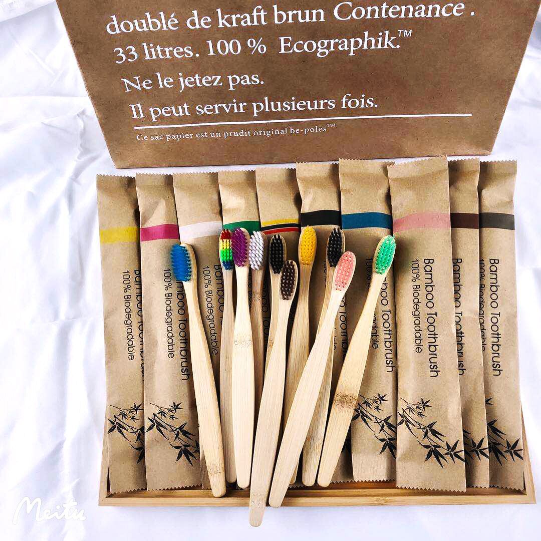 Bamboo Toothbrush - Случайный цвет, 5/10 шт. бамбуковых зубных